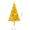 vidaXL Artificial Pre-lit Christmas Tree with Ball Set Gold 94.5" PET