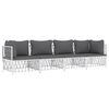 vidaXL Garden Lounge Set White, Dark Grey