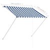 vidaXL Awning Blue and White 100% polyester fabric with PA coating, Steel