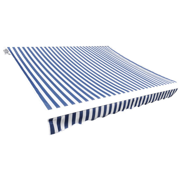 vidaXL Awning Blue and white Polyester with PU coating 196.9 x 118.1 in