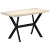 vidaXL Dining Table White and black Solid mango wood, steel