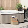 vidaXL Hot Tub Step Beige PE Rattan, Powder-Coated Steel, Solid Acacia Wood