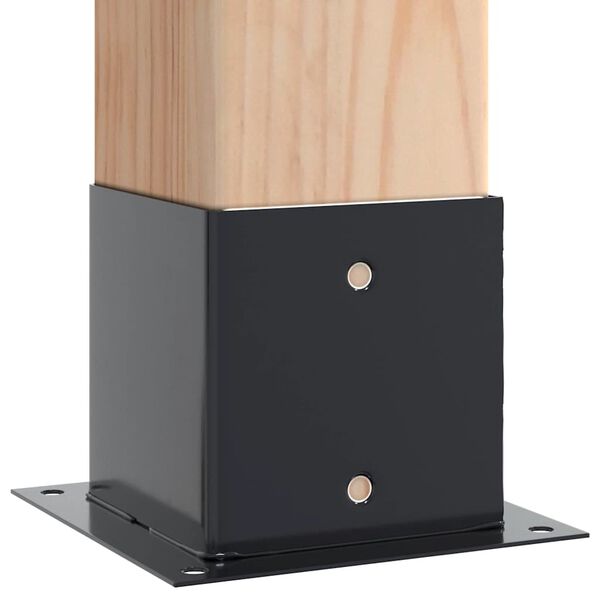 vidaXL Post Bases Square 12 pcs Anthracite 5.55x5.55" Powder-coated Steel