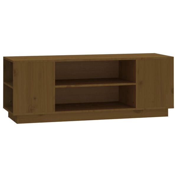 vidaXL TV Cabinet Honey Brown Solid Pine Wood TV Cabinet Rectangular