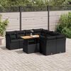 vidaXL Garden Sofa Set Black PE rattan Large Removable Covers Modern