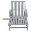 vidaXL Sunlounger Grey Solid acacia wood with grey wash, 100% polyester