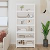 vidaXL Book Cabinet White Solid pine wood Large Book Cabinet