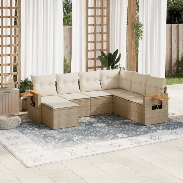 vidaXL Garden Sofa Set Beige