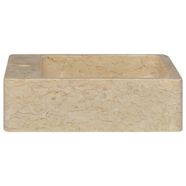 vidaXL Sink Cream 15.7"x15.7"x4.7" Marble