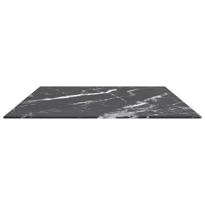 vidaXL Table Top Black 39.4"x24.4" 0.3" Tempered Glass with Marble Design