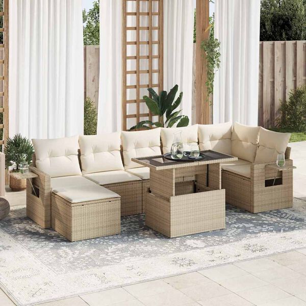 vidaXL Garden Sofa Set Beige