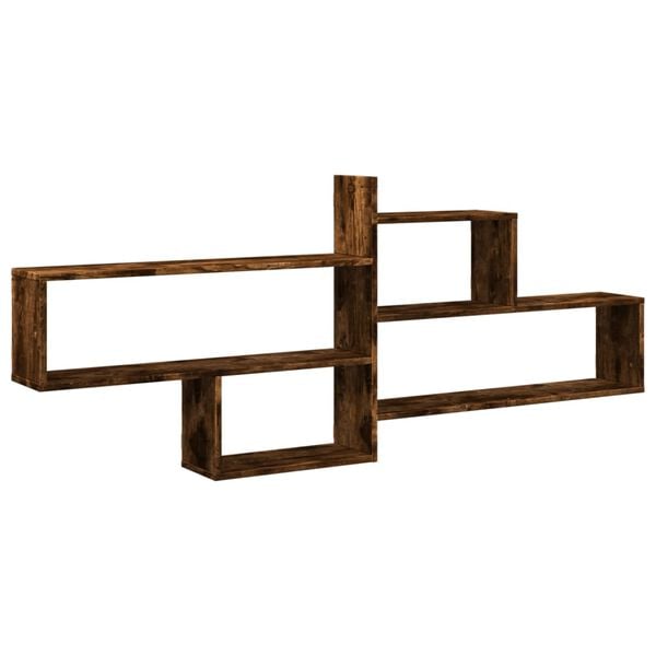 vidaXL Wall Shelf Smoked Oak 65.9x7.1x26.8" Engineered Wood