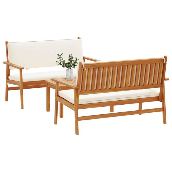 vidaXL Garden Sofa Set 3 pcs Brown 47.24 x 25.79 x 31.10 in