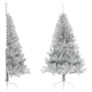 vidaXL Christmas Tree Silver PET 70.9 in Decorative Inlays