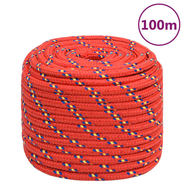 vidaXL Boat Rope Red 0.71 " 328.1 ' Polypropylene