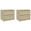 vidaXL Bed Cabinet Set of 2 Sonoma oak Engineered wood Standard