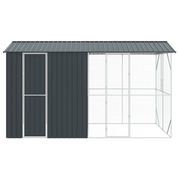 vidaXL Bird Cage Anthracite 169.29 x 81.89 x 97.24 in Galvanised Steel