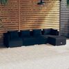vidaXL Garden Lounge Set Black PE rattan, powder-coated steel, polyester