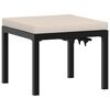 vidaXL Bench Set Black Powder-coated steel, wood look slats, fabric cushions