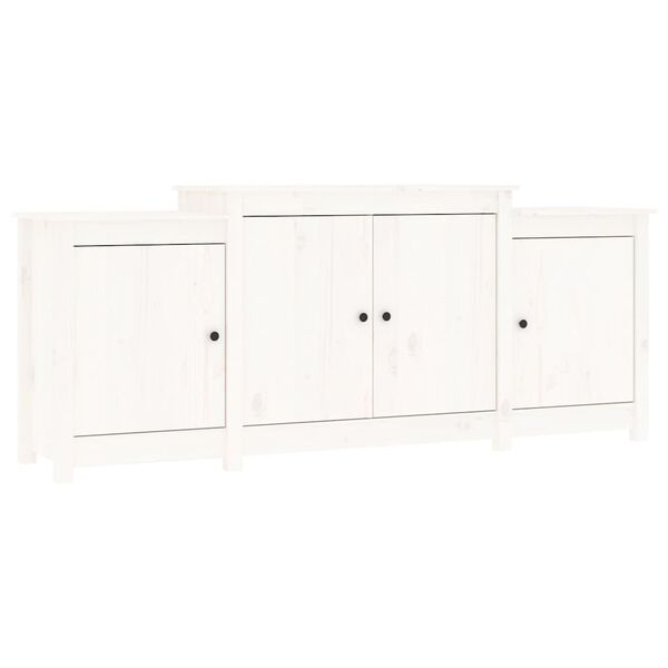 vidaXL Sideboard White Solid Pine Wood 64.6 in x 14.6 in x 26.8 in