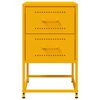 vidaXL Bedside Cabinet Mustard Yellow Steel 14.2x15.4x23.8 in