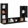 vidaXL TV Cabinet Set Wall-mounted 6 pcs Black Oak Engineered Wood
