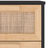 vidaXL Sideboard Black 15.7"x11.8"x35.4" Solid Wood Pine and Natural Rattan