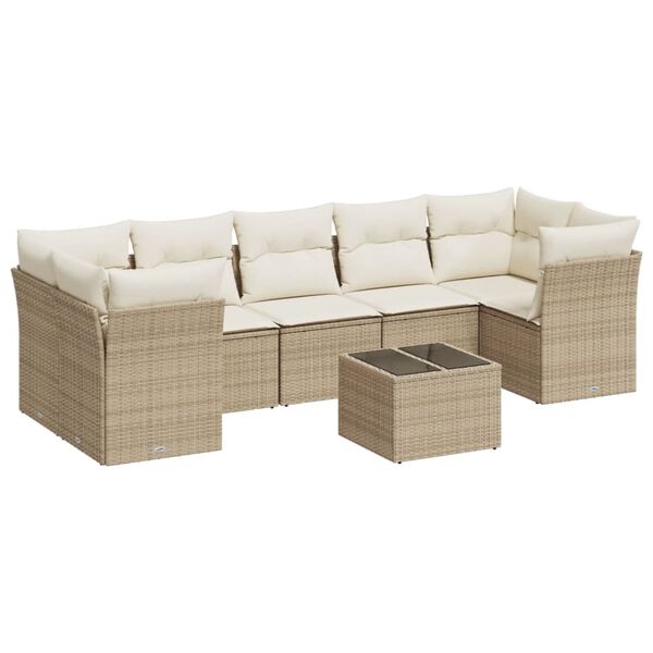 vidaXL Garden Sofa Set Beige, Cream White