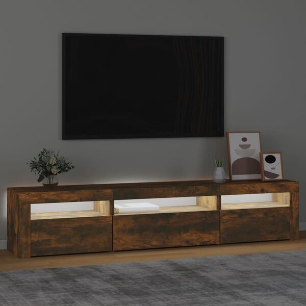 vidaXL TV Cabinet Smoked Oak Engineered Wood TV Cabinet Rectangular