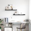 vidaXL Wall Shelf Set of 2 Black Honeycomb MDF, Metal Wall mounting