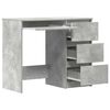 vidaXL Desk Concrete Gray Engineered Wood Compact Desk Rectangular