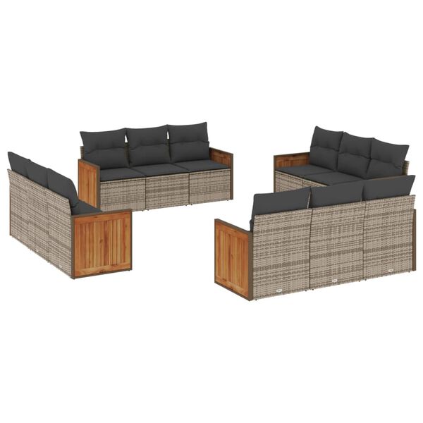 vidaXL Garden Sofa Set Grey