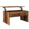 vidaXL Coffee Table Rustic Wood Engineered Wood Small Height-Adjustable