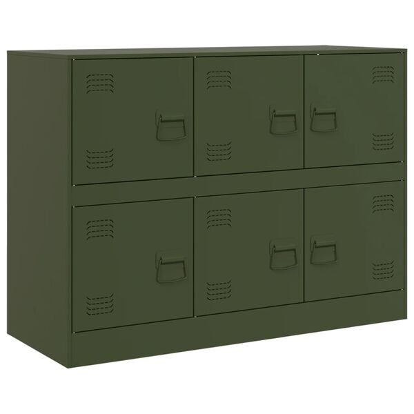 vidaXL Sideboard Olive Green Cold-rolled Steel Medium Doors Sideboard