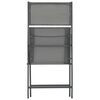 vidaXL Folding Outdoor Chair Set of 2 Grey Powder-coated steel, Textilene