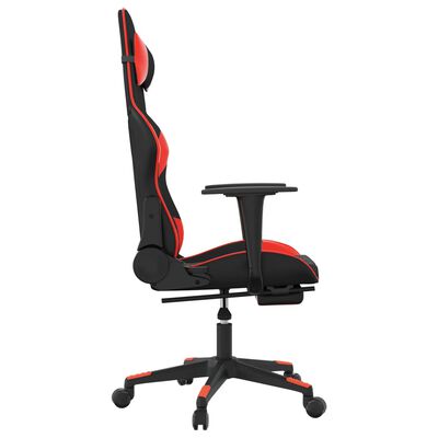 vidaXL Gaming Chair with Footrest Black and Red Faux Leather
