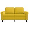 vidaXL 2-seater Sofa Yellow Velvet (100% polyester), metal, foam