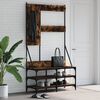 vidaXL Clothes Rack Smoked Oak Engineered wood and metal 39.4x15.7x72.4 in