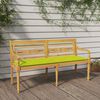 vidaXL Batavia Bench with Bright Green Cushion 59.1 " Solid Wood Teak