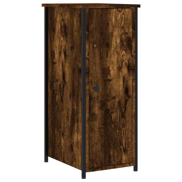 vidaXL Bedside Cabinet Smoked oak Engineered wood, Iron