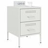 vidaXL Bedside Cabinet White Steel Medium Bedside Cabinet Rectangular