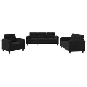 vidaXL Sofa Set Black