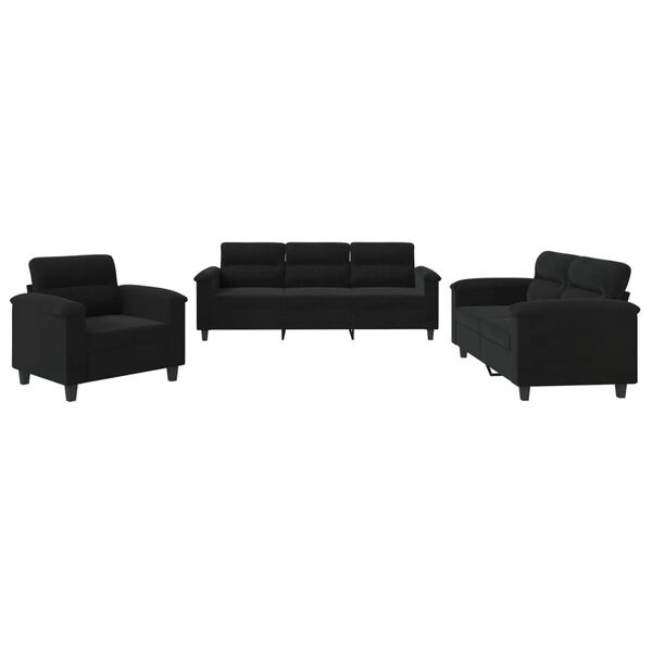 vidaXL Sofa Set Black