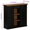 vidaXL Hanging Cabinet Black Solid Pine Wood, Metal Medium