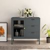 vidaXL Sideboard Anthracite Steel Medium Height-Adjustable Shelves