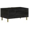 vidaXL Coffee Table Black Engineered wood, solid mango wood, brass Medium