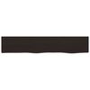 vidaXL Wall Shelf Dark Brown Solid Oak Wood 39.4 x 7.9 x 2.4 in