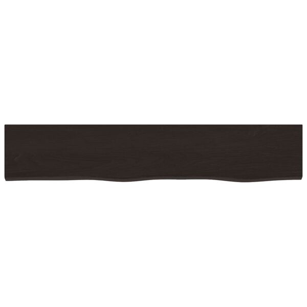 vidaXL Wall Shelf Dark Brown Solid Oak Wood 39.4 x 7.9 x 2.4 in