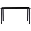 vidaXL Dining Table Black Tempered Glass, Powder-Coated Metal