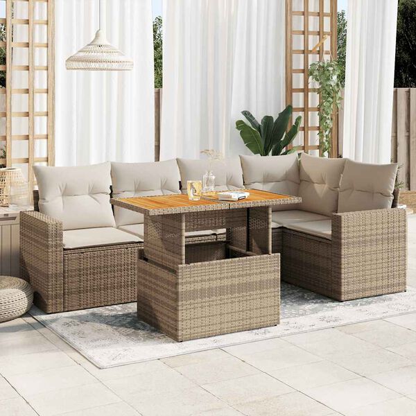 vidaXL Garden Sofa Set Beige